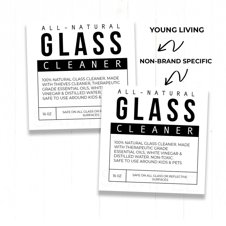 Glass Cleaner Label Digital Download Printable Label | Etsy