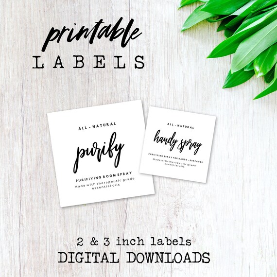 printable spray labels digital purifying room spray label etsy