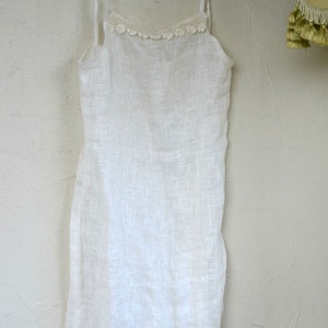 Linen Slip Dress Lace Detail Handmade Women's Clothing Summer Shirt Nightdress Nightgown image 3