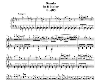 ピアノ楽譜 - ヴォルフガング・アマデウス・モーツァルト作曲 ロンド