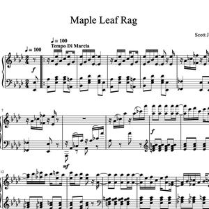 Klavier Noten - Maple Leaf Rag - Scott Joplin - Digital Download
