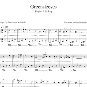 Greensleeves English Folk Song - Easy Digital 16th Century
