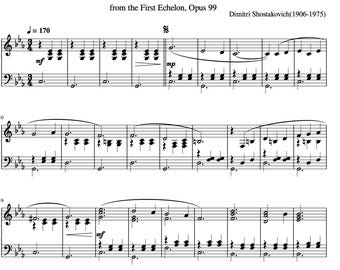 Partituras para Piano - Valsa No. 2 - do Primeiro Escalão - Opus 99 - Dimitri Shostakovich - Download Digital