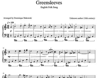 Greensleeves English Folk Song - Easy Digital 16th Century
