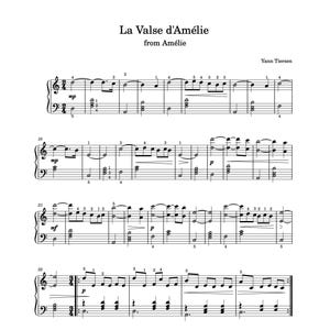 Spartiti per pianoforte - La Valse d'Amélie from Amélie - Yann Tiersen - Spartiti in carta fisica