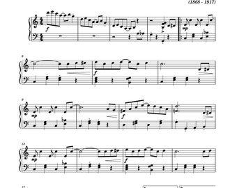 Piano Music Sheets - The Entertainer - A rag time two step - Easy Version - Scott Joplin - Digital Download