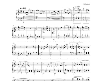 Piano Music Sheets - Piano Man - Billy Joel - Digital Music Sheets
