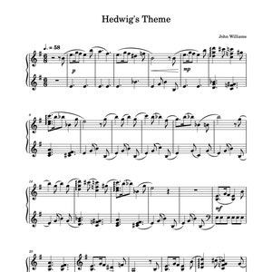 Klavier Noten - Hedwigs Thema - Harry Potter - John Williams - Digitale Notenblätter