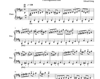 Piano Music Sheets - In the Hall of the Mountain King - Edvard Grieg - Digital Download Sheet Music