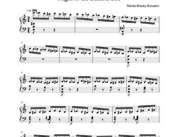 Piano Music Sheets - Flight of the Bumblebee Arranged for Piano - Rimsky-Korsakov - Digital Download