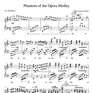 Bladmuziek voor piano - &quot;All I Ask of You&quot; - Phantom of the Opera-medley - Andrew Lloyd Weber