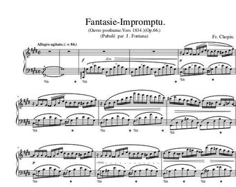 Piano Music Sheets - Fantasie Impromptu Opus 66 by Chopin -  Digital download