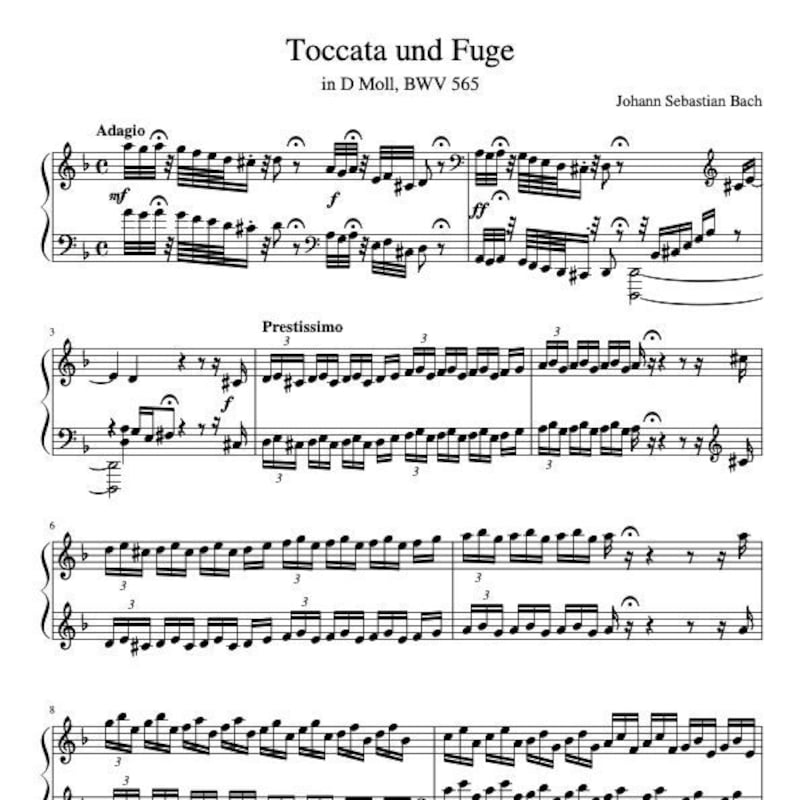 Bach seiten klavier - Etsy.de