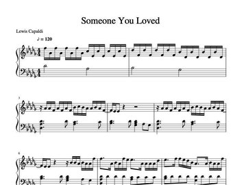 Piano Music Sheets - Someone You Loved by Lewis Capaldi - Piano - Digital Download