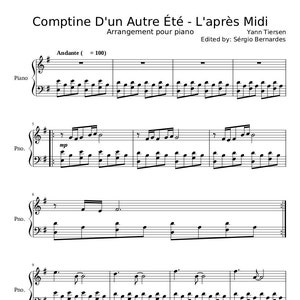ピアノ楽譜 - Comptine D'un Autre Été - L'après Midi - Yann Tiersen - ピアノ - デジタル ダウンロード