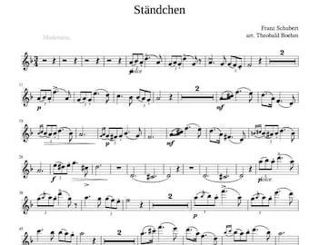 Flute Music Sheets Standchen Serenade D957 Franz Schubert Flute Digital Download Etsy