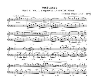 Nocturne in B Flat Minor, Op. 9 No. 1 Piano Music Sheets Download by ...