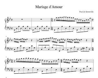 Piano Music Sheets - Marriage d&#39;Amour - Paul de Senneville - Digital Download
