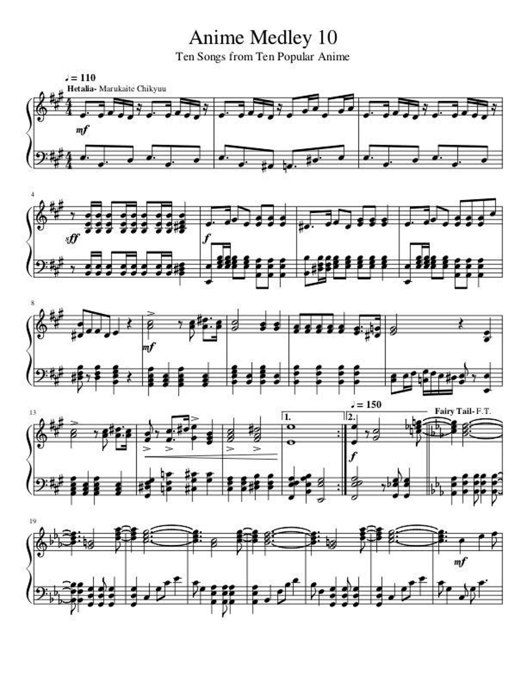 watashi no theme Sheet music for Piano (Solo)