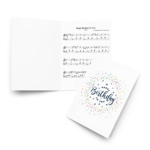 Happy Birthday Greeting card with Happy Birthday Piano Piece