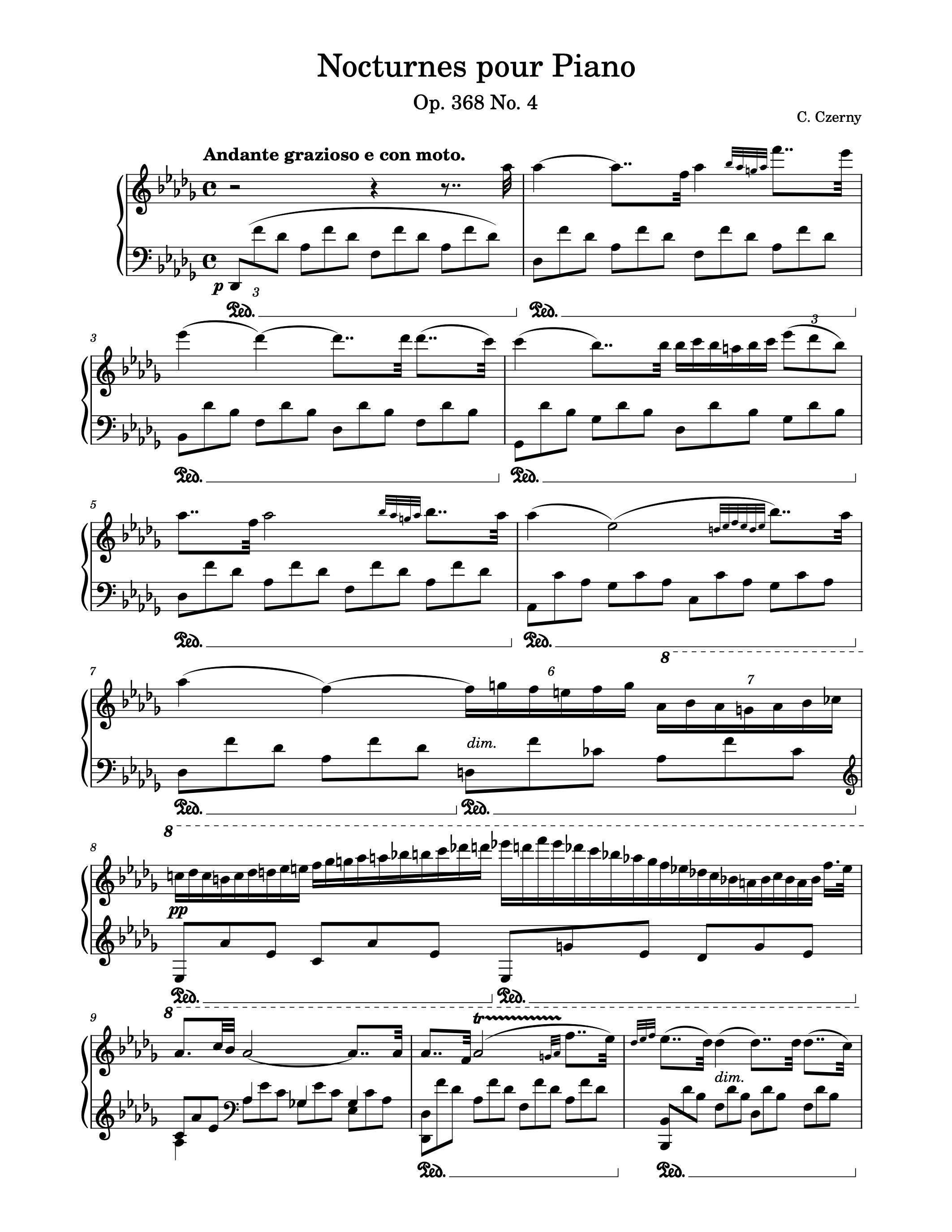 ピアノ楽譜 - ピアノのための夜想曲 - 作品 368 第 4 番 - カール