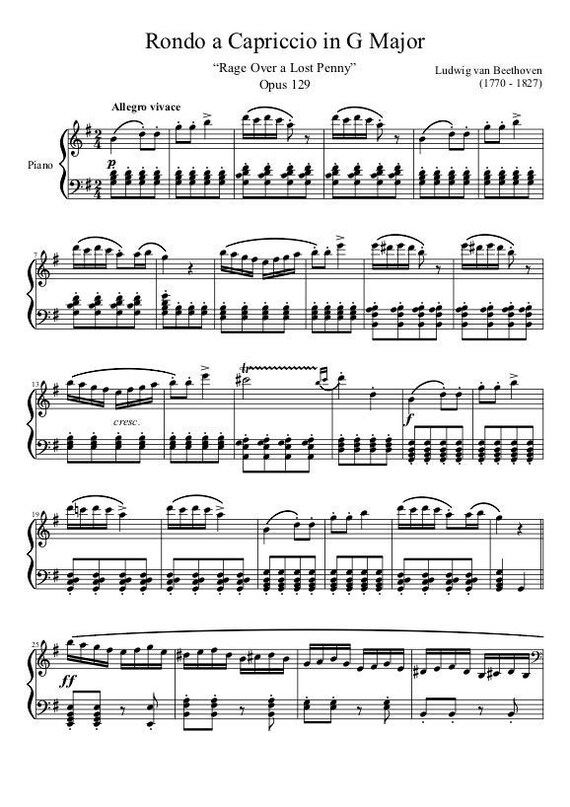 ピアノ楽譜 - ト長調のロンド・ア・カプリッチョ - 失われた