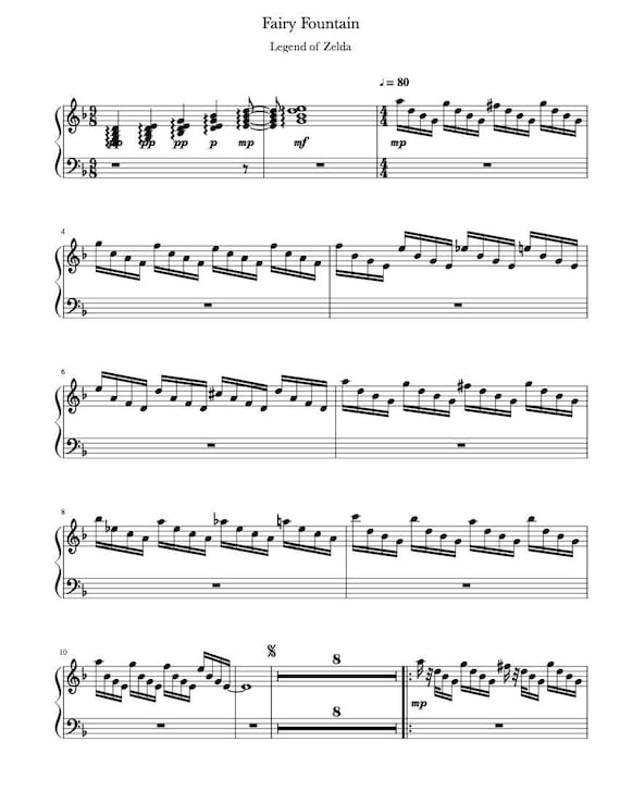 ピアノ楽譜 - ゼルダの伝説の妖精の泉 - ピアノ - デジタル