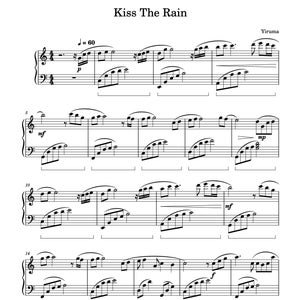 Piano Music Sheets - Kiss the Rain - Yiruma - Digital Music Sheets