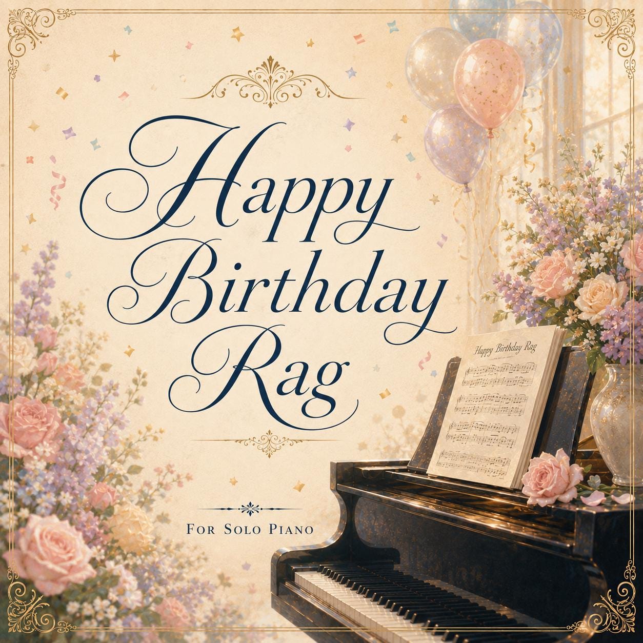 Piano Music Sheets - Happy Birthday Rag - Arranged by Jake