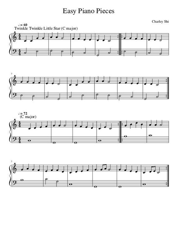Twinkle Twinkle Little Star Piano Sheet Music, Easy [PDF]