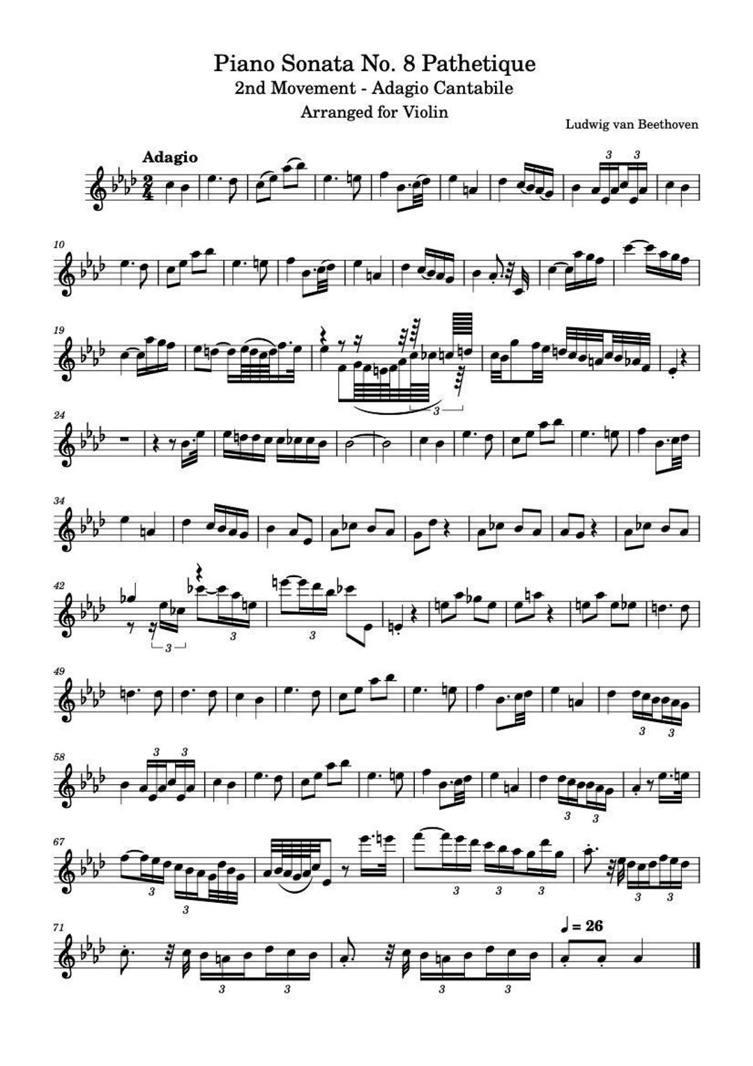 Violin Music Sheets Piano Sonata No. 8 Pathetique 2nd Movement Adagio Cantabile Beethoven Digital Download - Etsy Violin Music Sheets Piano Sonata No. 8 Pathetique 2nd Movement Adagio Cantabile Beethoven Digital Download - Etsy