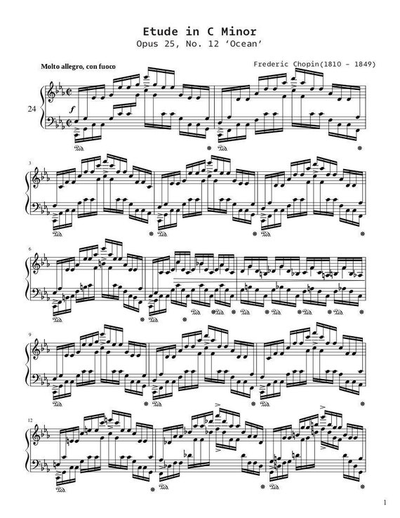 アート・デザイン・音楽 CHOPIN Miscellaneous Compositions Piano No. 35 - Étude Op. 25, No 5 (Third Version)