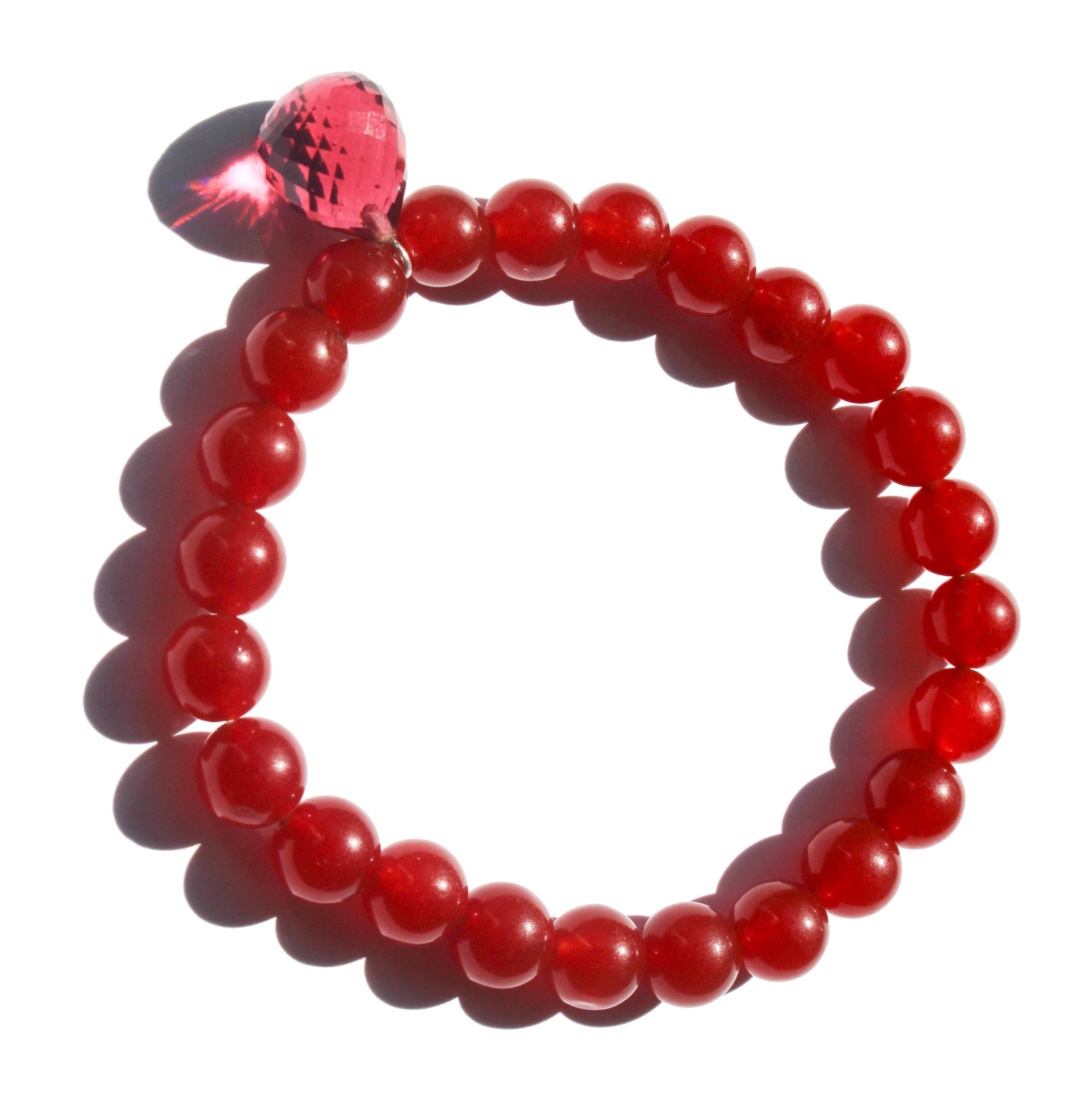 赤いストーンとクリスタルのブレスレット CPS レッドウォータードロップクリスタルブレスレットビーズ - Etsy 日本