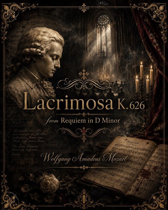 Piano Music Sheets - Lacrimosa K 626 From Requiem in D Minor