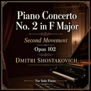 Bladen pianomuziek - Pianoconcert nr. 2 in F majeur - tweede deel - opus 102 - Dmitri Sjostakovitsj - digitale download