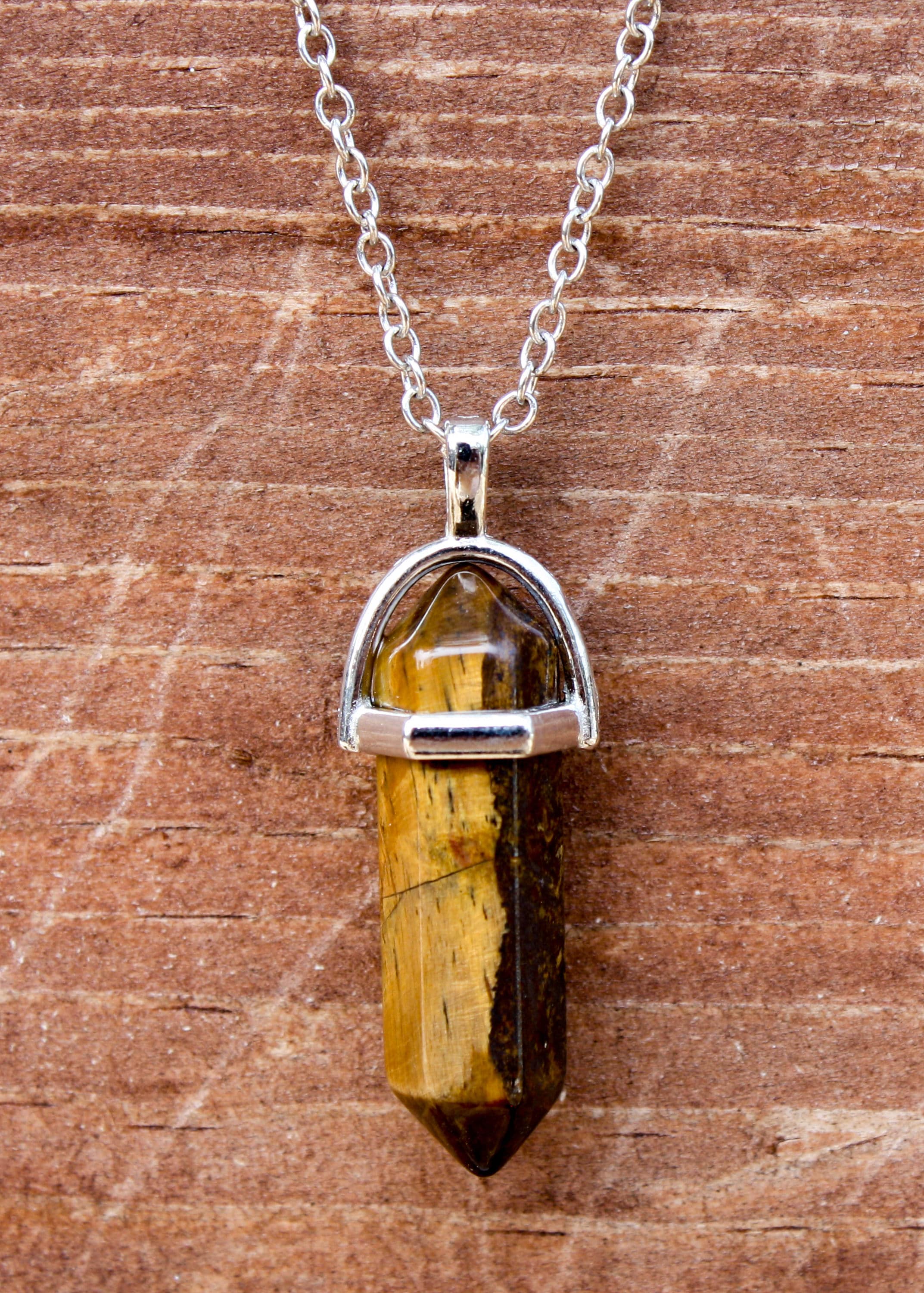 CSP Brown White Healing Crystal Pendant Natural Quartz Crystal