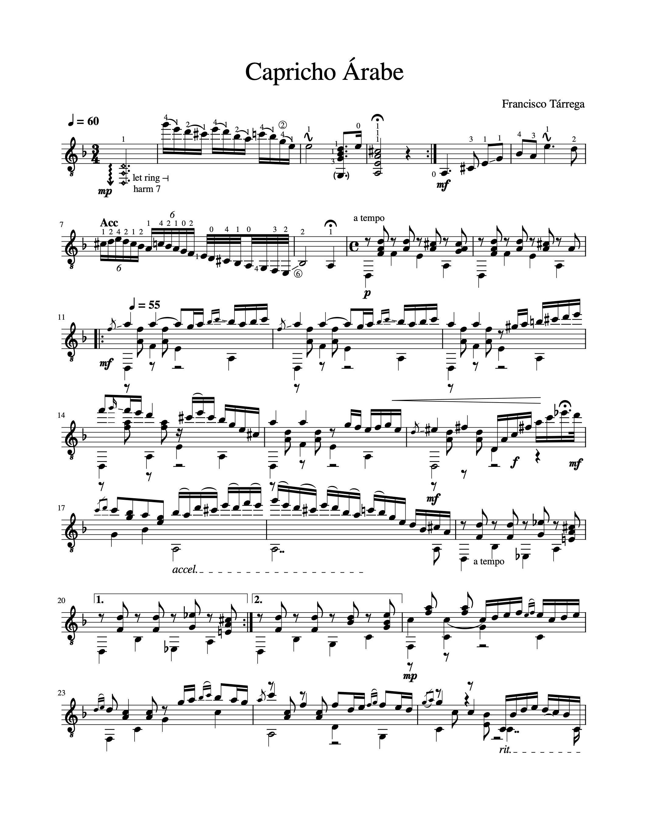 ギター楽譜 - カプリコ・アラベ - フランシスコ・タレガ - デジタル