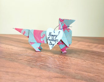 Alles Gute zum Geburtstag Daschund-Karte | Wurst-Hund-Liebhaber-Karte | Origami-Liebeskarte