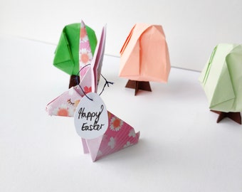Easter Bunny card | japanese Birthday greetings card | kids origami rabbit card