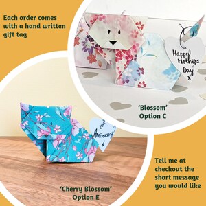 carte 3D de chat d'anniversaire | de voeux origami d'anniversaire | mot d'amour en origami