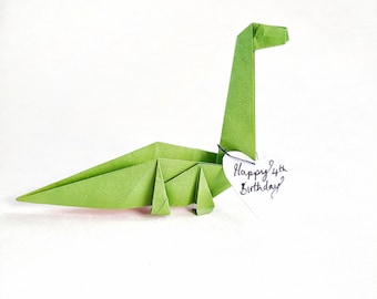 Kids Diplodocus Birthday Dinosaur card | You're roarsome origami greetings card | Japanese love note