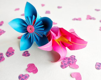 Rainbow Buttonhole | Eco-friendly wedding flowers | paper origami floral groomsmen buttonhole