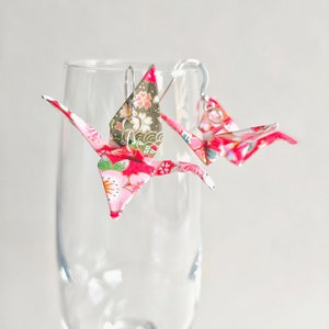 Origami Crane Earrings | sterling silver origami earrings | eco friendly | Anniversary gift
