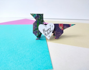 Origami Dachshund Birthday Card: Sausage Dog Lover Gift