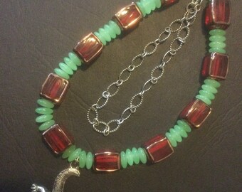 Glass Beaded Dragon Necklace