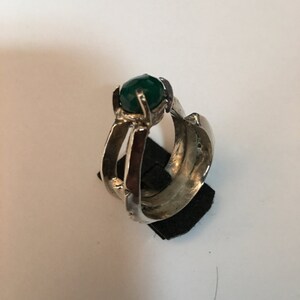 Jade Stone Set in Sterling silver  ( Size 8 )