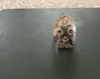 Sugar Skull Ring ,in Sterling Silver
