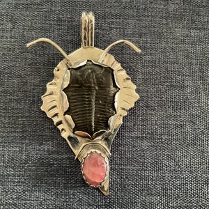 Fossil trilobite pendant