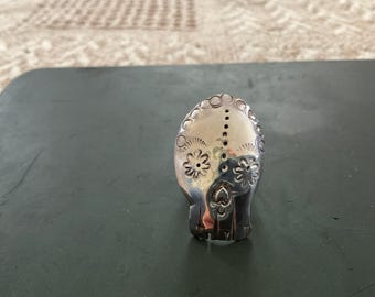 Silver Sugar Skull Ring