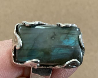 Labrodite with moon ring